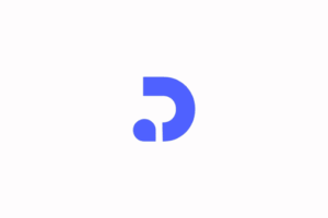 Dectopus logo. A minimalist blue logo depicting a stylized letter D on a white background.