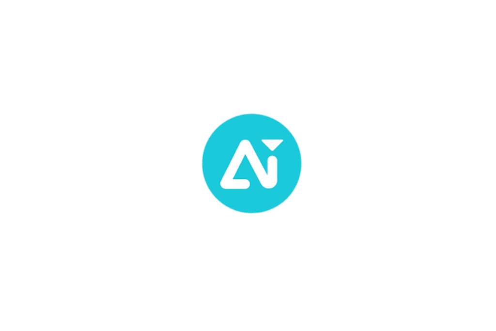 Designs AI logo. A minimalist circular cyan logo featuring the white stylized letters "Ai" with a small triangle above the "i."
