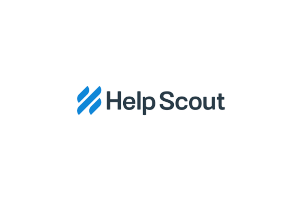 Help Scout logo featuring a blue, stylized 'Z' or ribbon icon next to the company name in dark gray text.