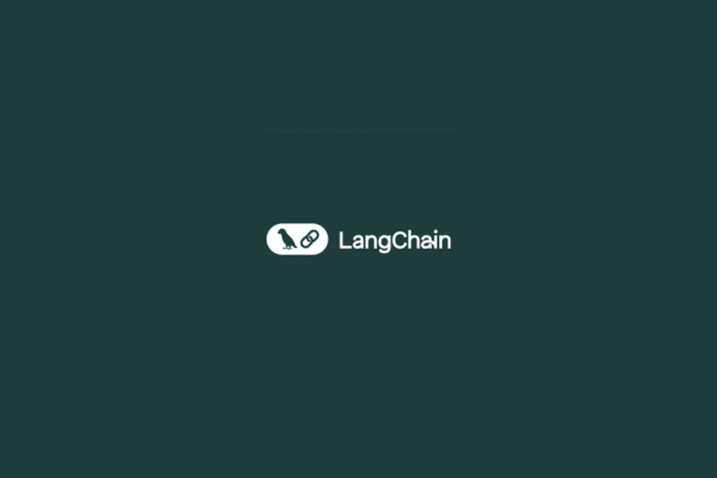 LangChain logo: A stylized depiction of interconnected nodes and lines forming a chain link, symbolizing the orchestration of Large Language Models (LLMs) and components.