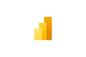 Microsoft Power BI logo, featuring a stack of three horizontal bars in green, yellow, and blue, representing data visualization and business intelligence.