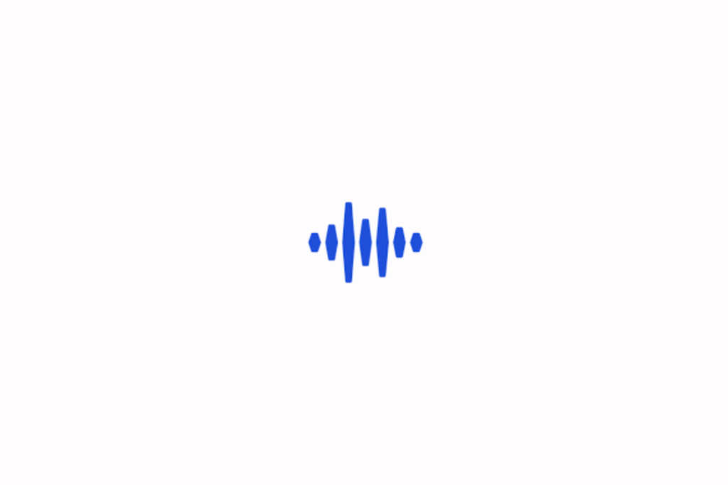 Voice.ai. A blue stylized waveform icon centered on a white background representing the Voice.ai brand.