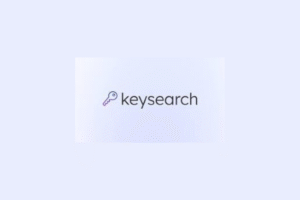 KeySearch logo featuring a stylized purple and blue key icon next to the lowercase word "keysearch".