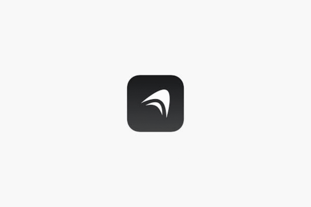 Anything logo. A minimalist white abstract wave icon centered within a rounded black square.