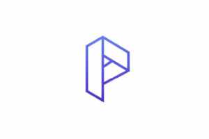 PPT AI logo. A geometric, isometric line-art logo of the letter "P" in a purple-to-blue gradient.