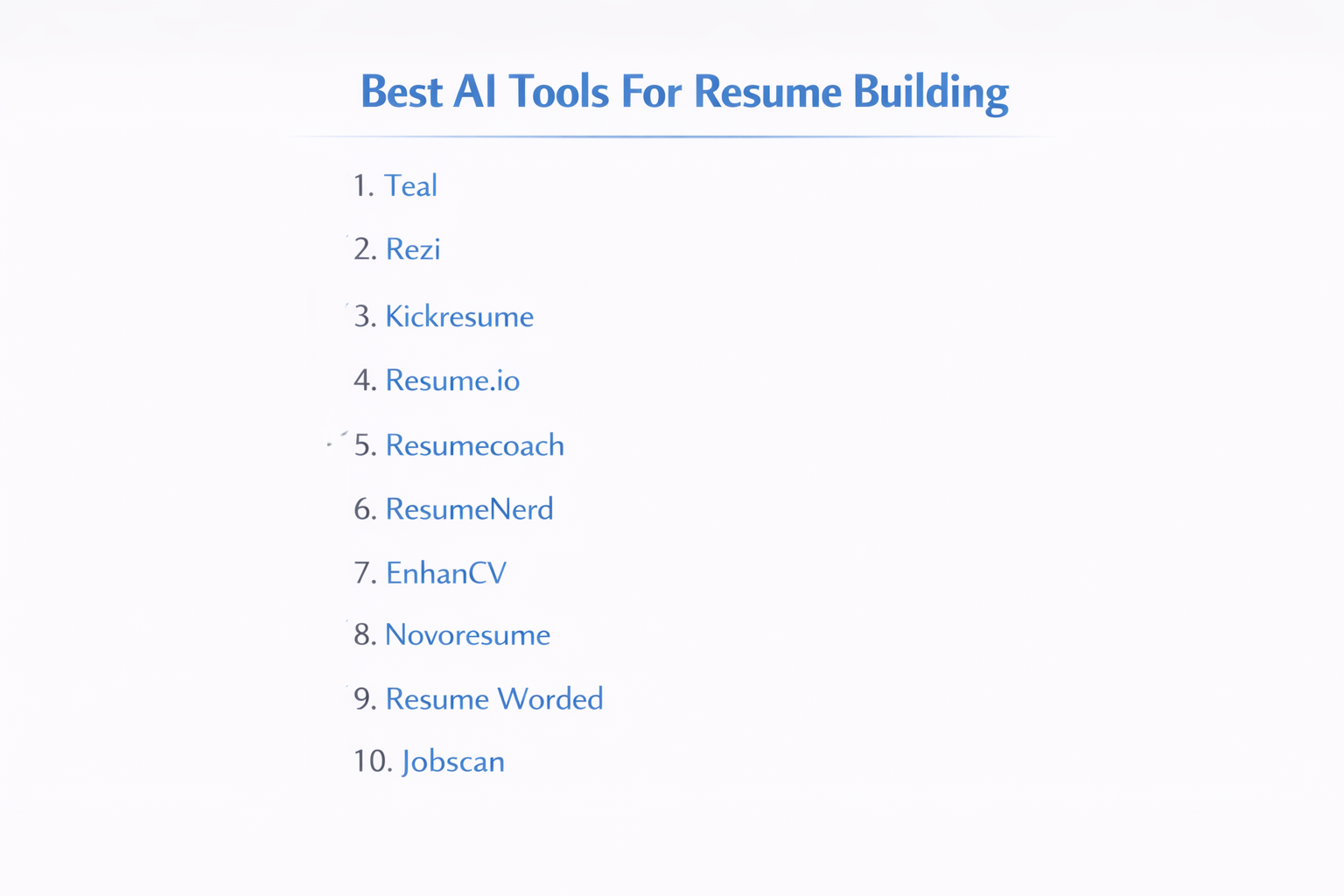 Best AI Tools For Resume Building