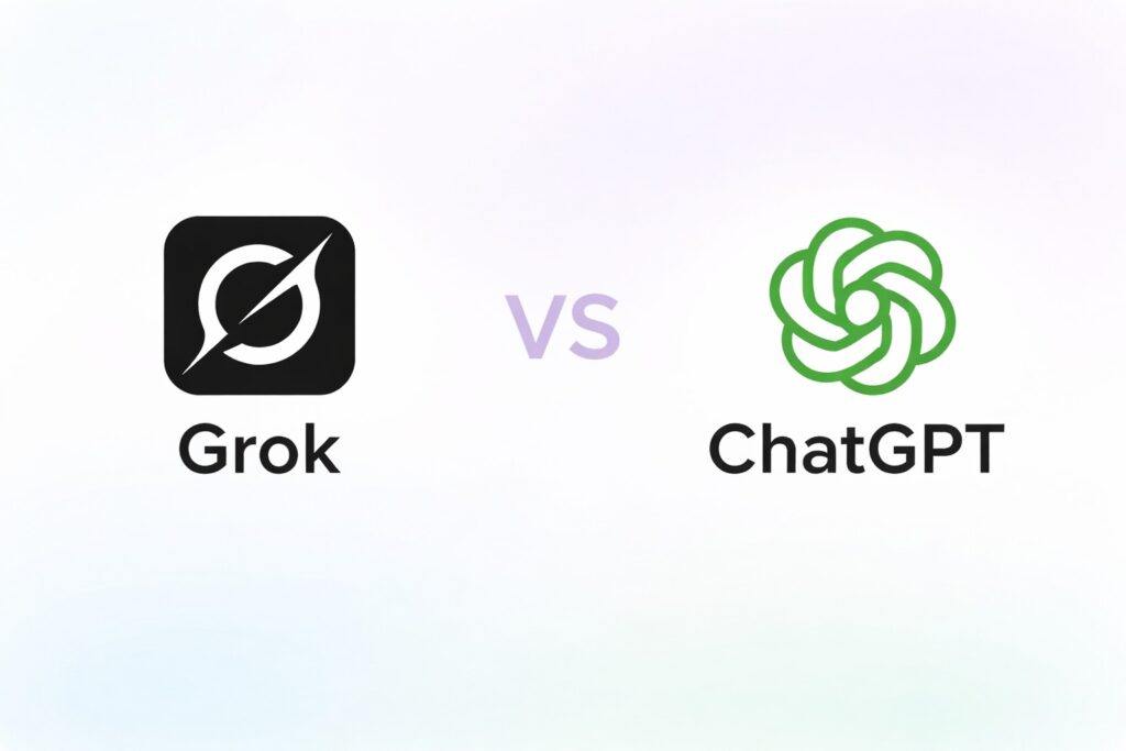 Grok vs ChatGPT, showing a comparison between the two AI tools.